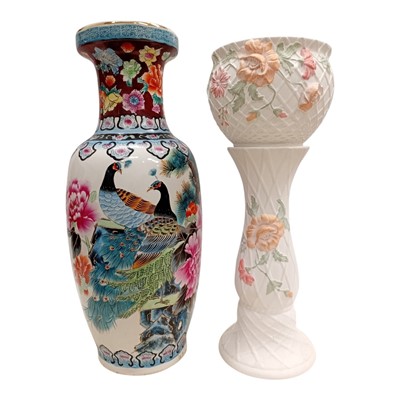Lot 80 - A Chinese porcelain hand-decorated vase 62cm...