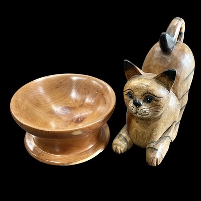 Lot 66 - A turned Cornish Yew bowl, 22cm in diameter...