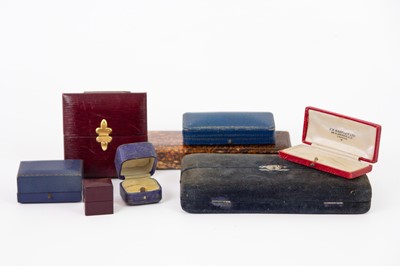 Lot 454 - A collection of antique jewellery boxes.