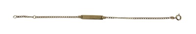Lot 5 - A 9ct gold identification bracelet, hallmarked,...