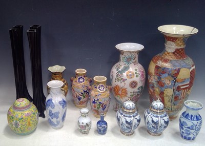 Lot 104 - Chinese and Japanese Vases and Ginger Jars,...