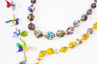 Lot 407 - A selection of Murano glass necklaces.