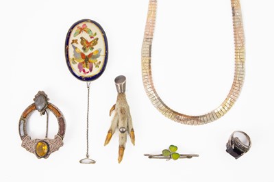 Lot 490 - A silver graduated fringe necklace, and other jewellery.