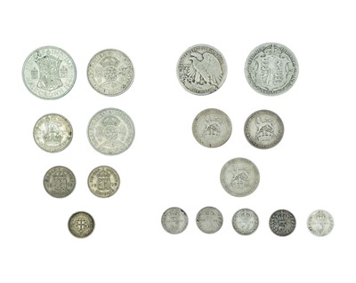 Lot 53 - GB - A selection of .925 silver and .500 silver pre-decimal coinage.