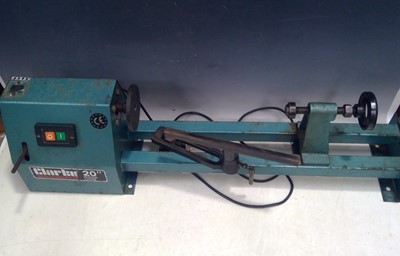 Lot 27 - A Clarke Woodworker 20" Wood Lathe. The Motor...
