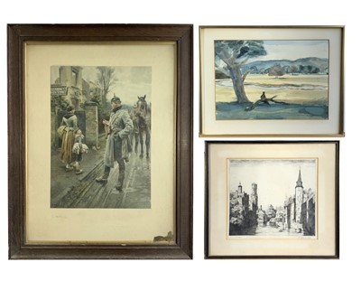 Lot 445 - A landscape watercolour by John Hutton, an...