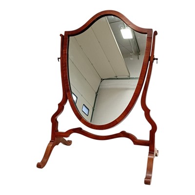 Lot 105 - An antique English mahogany shield-shaped...