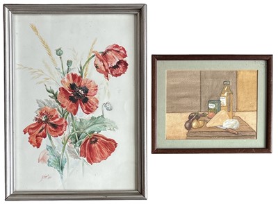 Lot 98 - Two original still life watercolours, the...