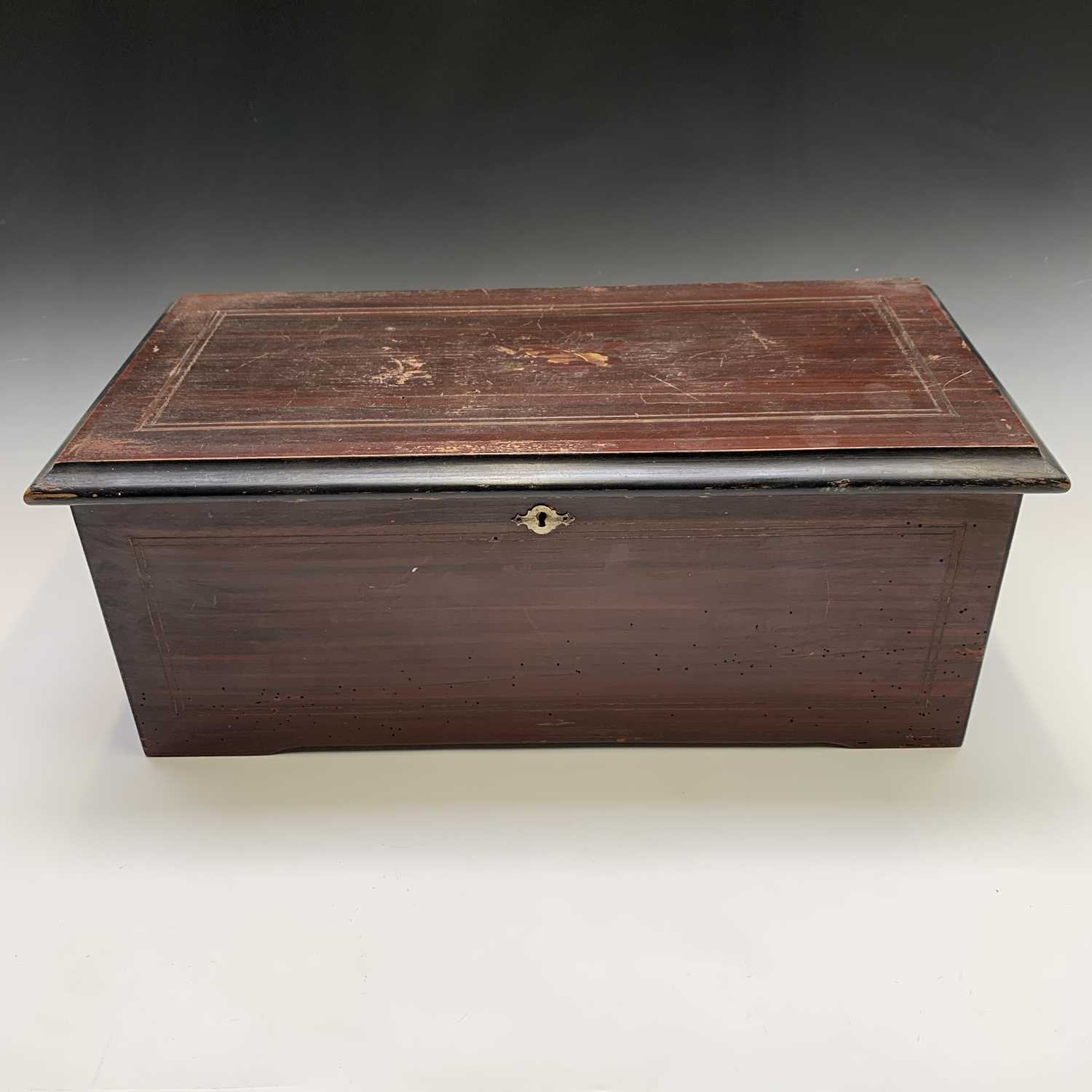 Lot 163 - A Late 19th century Swiss cylinder music box,...