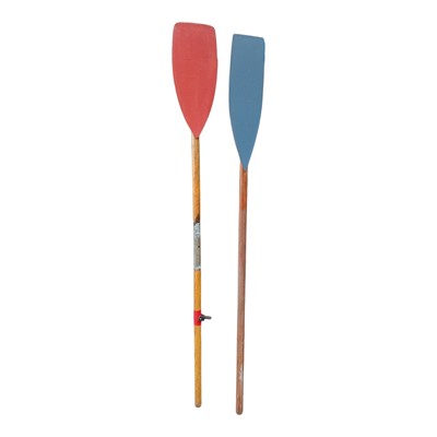 Lot 110 - Two wooden paddles. 170cm long.