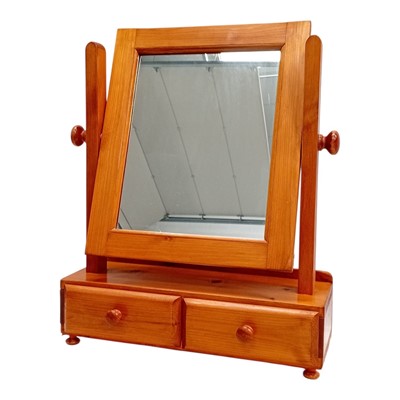 Lot 107 - A pine dressing table mirror with drawers...