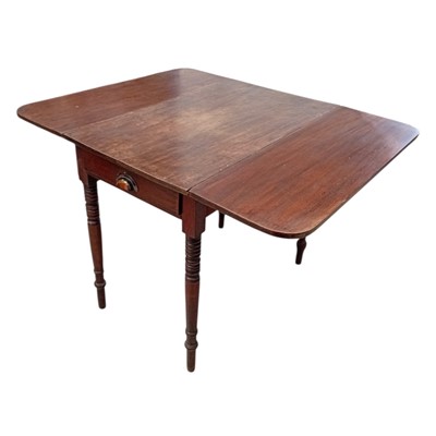 Lot 118 - An antique mahogany drop-leaf table with...