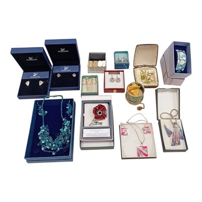 Lot 36 - Boxed costume jewellery, including two pairs...