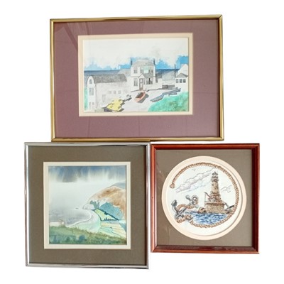 Lot 127 - Two Mike Paterson Watercolours of Cornish...