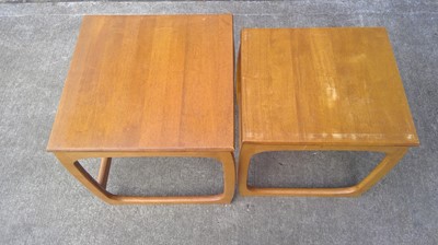 Lot 143 - Teak Tables, 50cm tall by 47cm Square and 48cm...