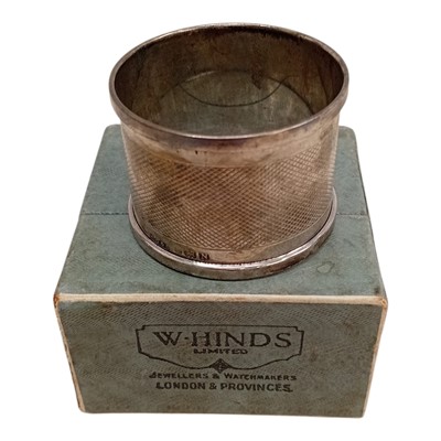 Lot 150 - A boxed hallmarked 1937 silver serviette ring....