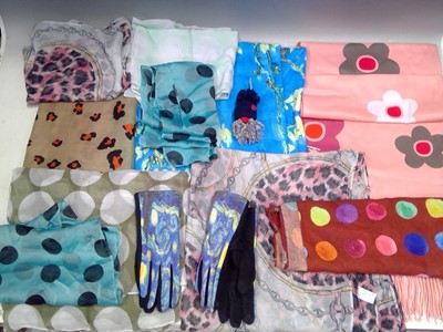 Lot 178 - Paschmina style scarves and Gloves.