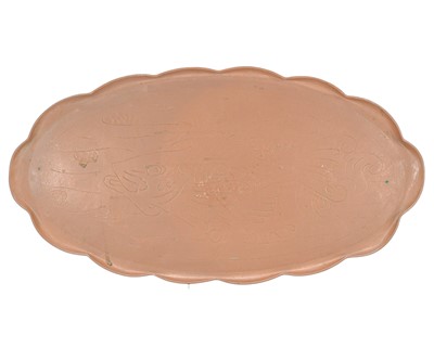 Lot 220 - A Newlyn copper oval tray.