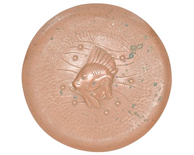 Lot 318 - A Newlyn copper circular dish.
