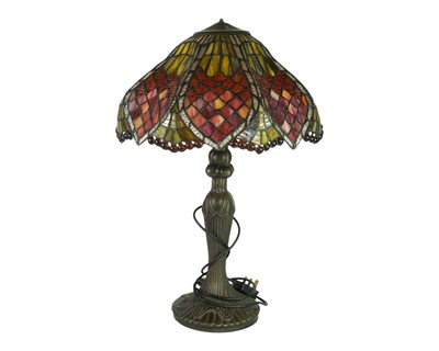 Lot 141 - A Tiffany style table lamp.