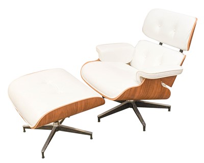 Lot 53 - After Charles Eames, a lounge chair and ottoman.