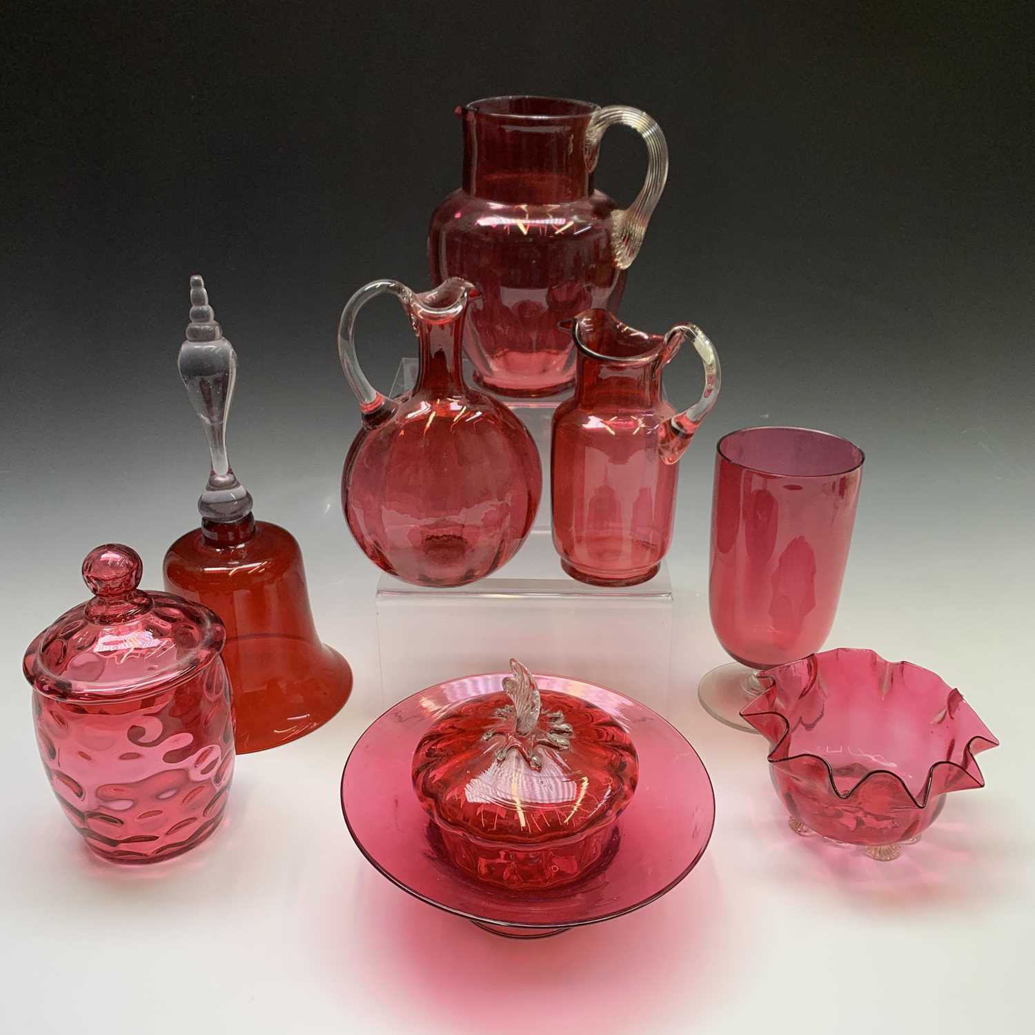 Lot 928 - A collection of Victorian cranberry glass to...