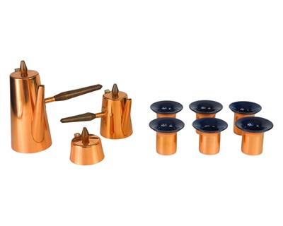 Lot 148 - A Royal Sable by Copperwares (PVT) Ltd of Rhodesia copper coffee set.