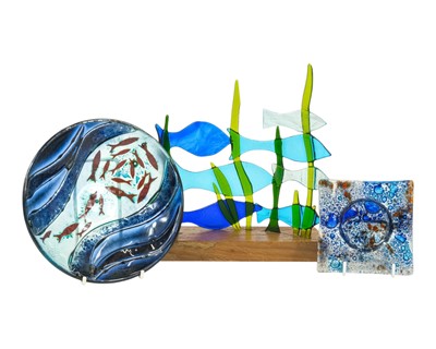 Lot 248 - A Jo Downs fused glass bowl.