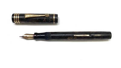 Lot 2380 - A Gold Medal brown and pearl marbled fountain pen