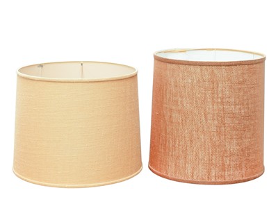 Lot 376 - Two mid century hessian lampshades.