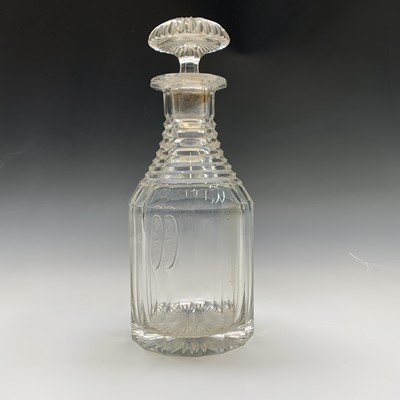 Lot 870 - A good 19th century cut glass decanter and...