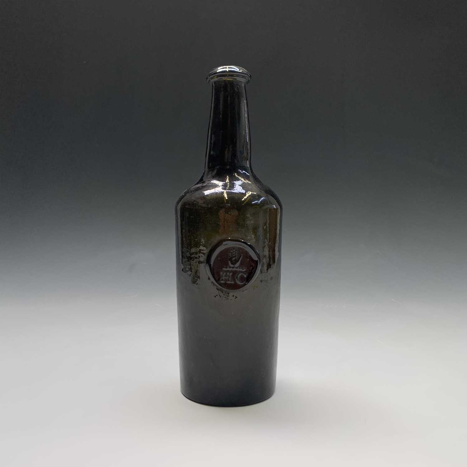 Lot 807 - An 18th century sealed wine bottle, initialled...