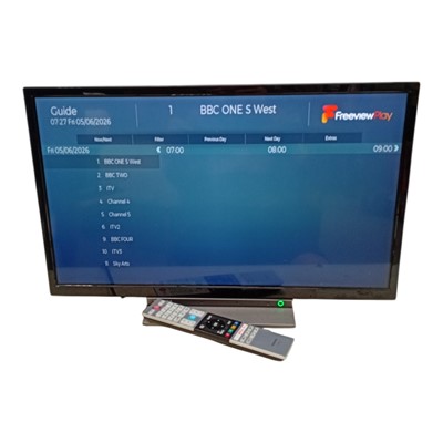 Lot 38 - A Toshiba Smart 24" LCD Colour TV with remote...