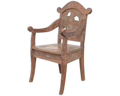 Lot 197 - A Japanese Arts and Crafts elbow chair, probably retailed through Liberty & Co.