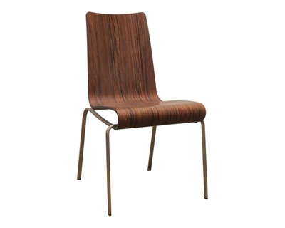 Lot 277 - Plank, Italy, a moulded laminate 'zebra' wood dining chair.