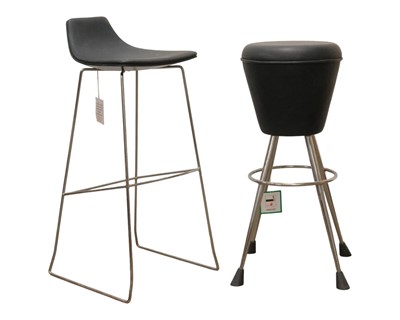 Lot 84 - Selka, Finland, a tall leather and chrome kitchen stool.
