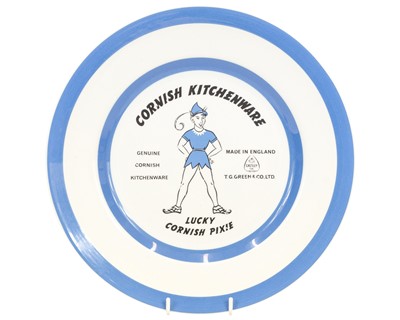 Lot 195 - A T.G.Green Cornishware 'Cornish Kitchenware - Lucky Cornish Pixie' plate.