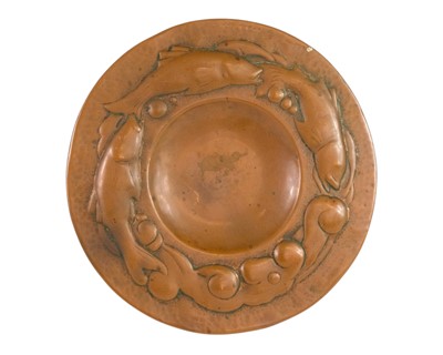 Lot 74 - A Newlyn copper shallow dish.