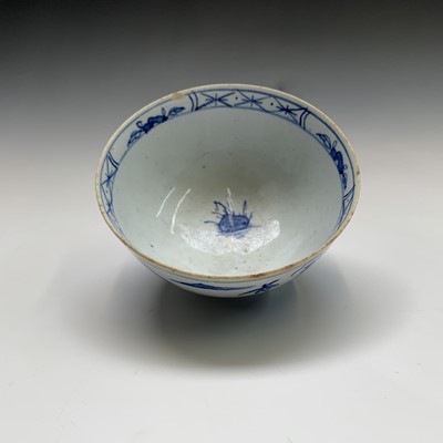 Lot 890 - A rare Bow blue and white bowl, circa 1750,...