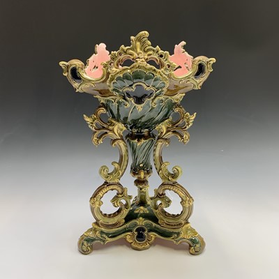 Lot 871 - A continental pottery centrepiece, circa 1880,...