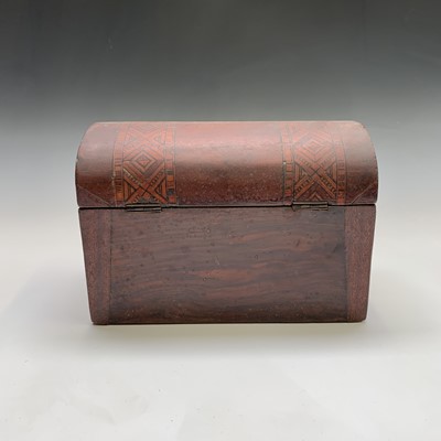 Lot 294 - A Victorian mahogany dome top tea caddy, with...