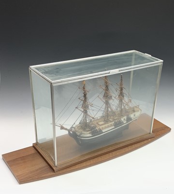 Lot 10 - A painted wood scale model of HMS Bounty, with...