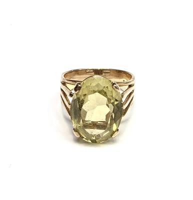 Lot 2418 - A 9ct gold contemporary citrine ring