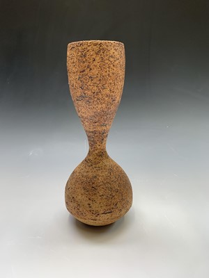 Lot 826 - Tall sculptural vase of waisted cylindical...