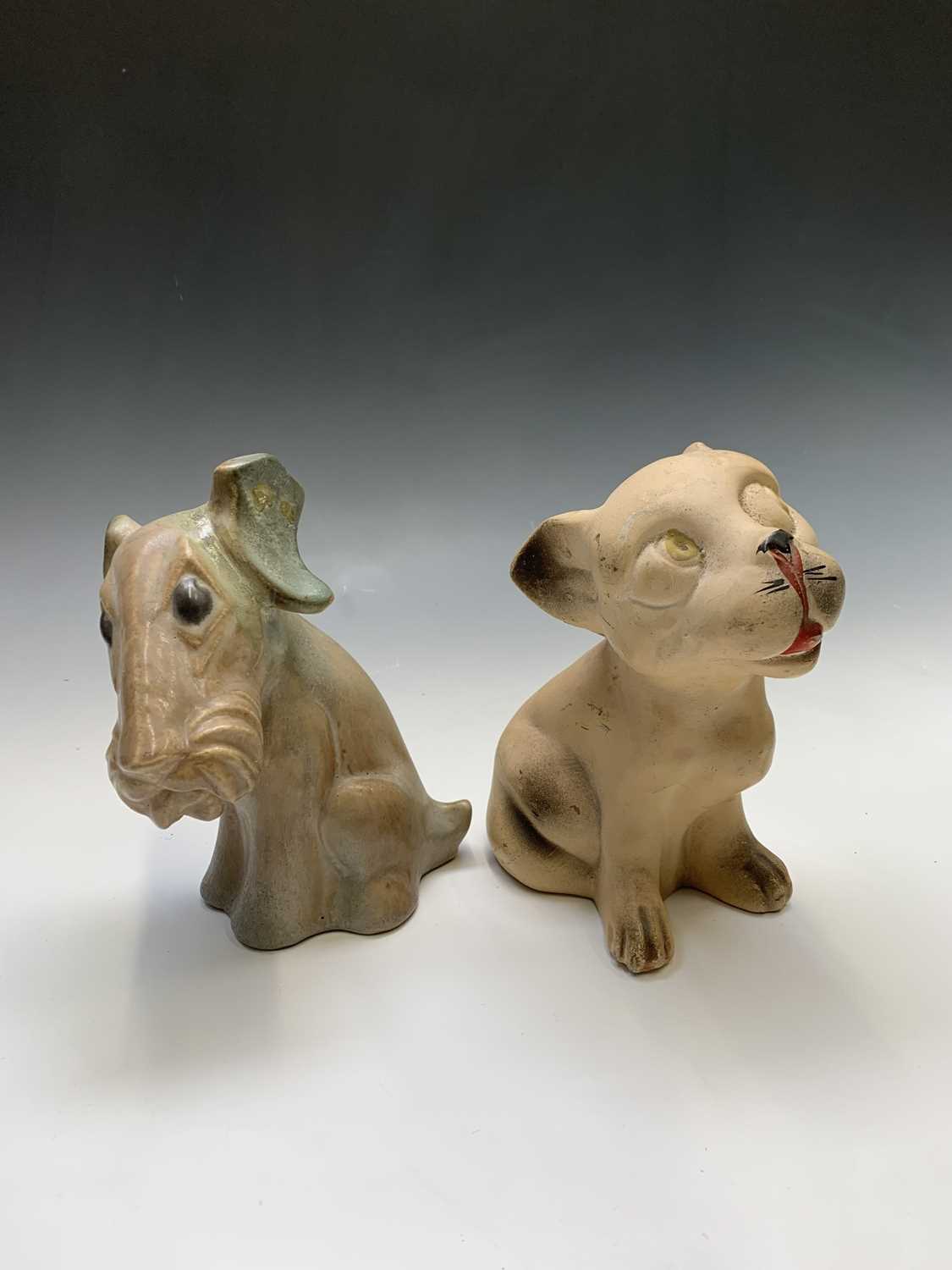 Lot 855 - A Langley pottery dog together with an early...