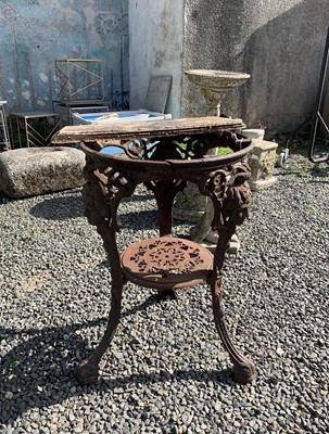 Lot 51 - A Victorian cast iron pub table base, with...