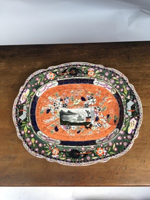 Lot 916 - A 19th century ironstone meat plate, printed...