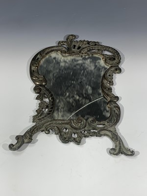 Lot 75 - An ornate painted metal Rococo design easel...