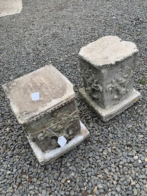 Lot 132 - Two reconstituted stone garden plinths, with...