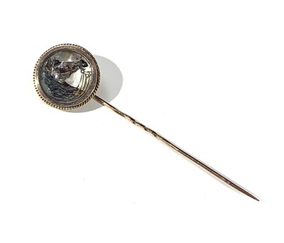 Lot 2472 - An Essex crystal stickpin set in gold and...